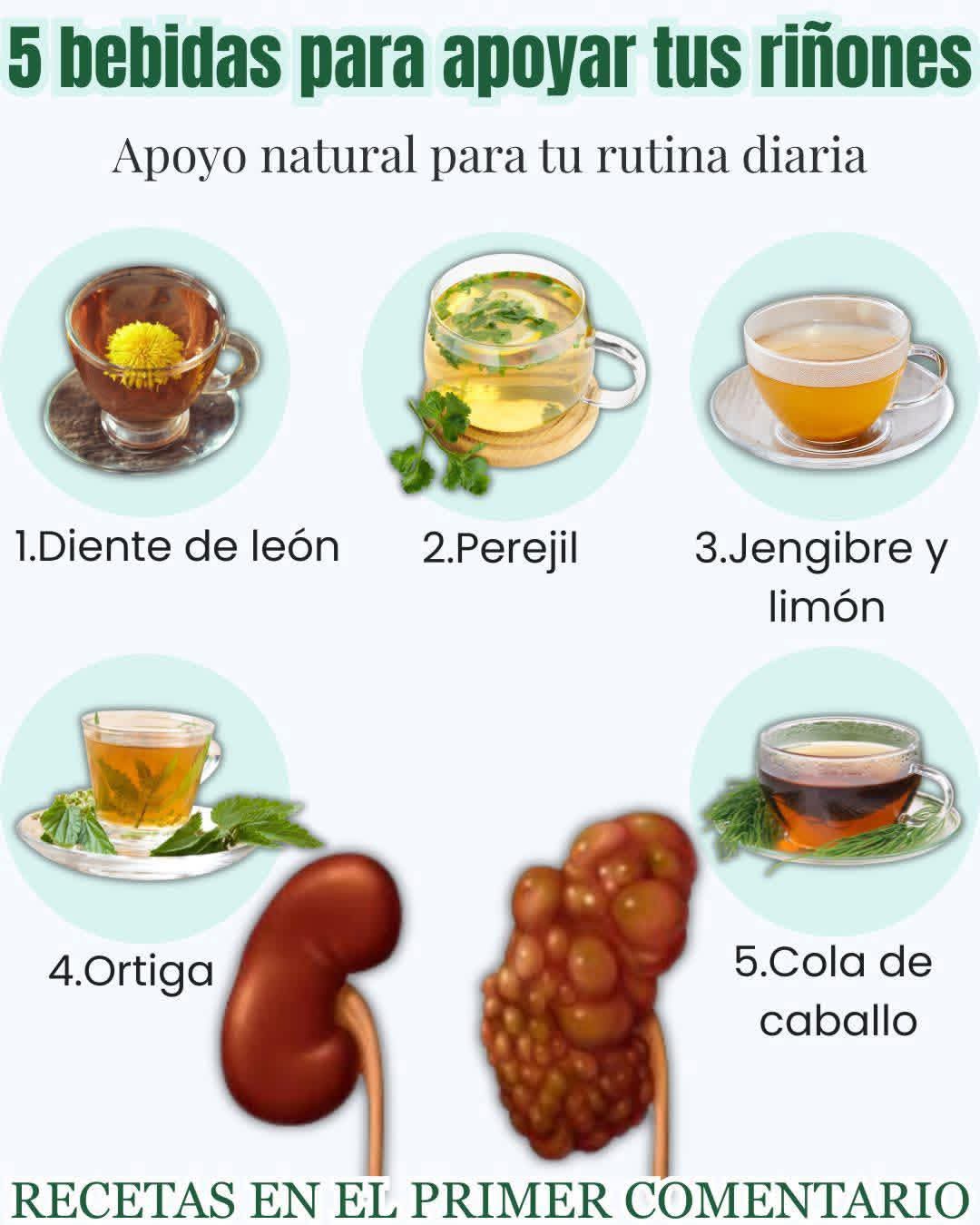Bebidas naturales que tus riñónes te agradece..ver mas