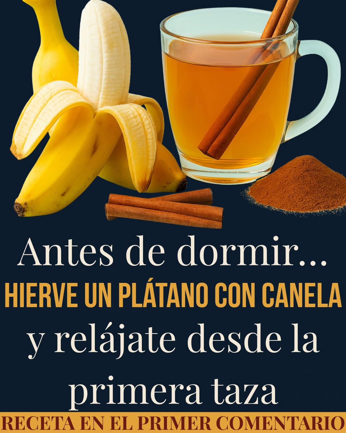 Hierve un plátano con canela, jengibre y curcuma tómalo antes de dormir, te solpren..ver mas