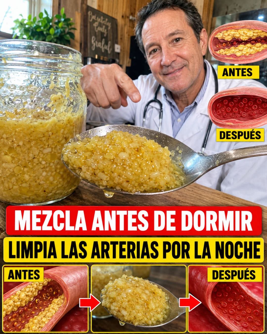 Mezcla estos 3 ingredientes antes de acostarte: sanan las arterias mientras duer..ver mas
