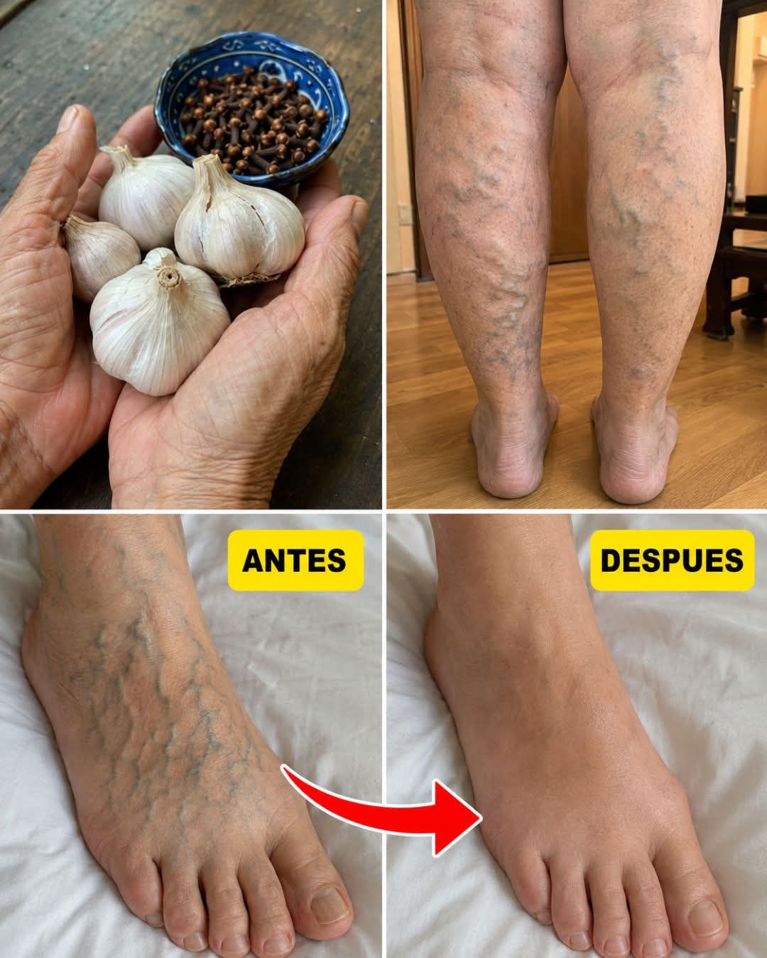 ¡Adiós a las varices! 🌿 El remedio casero de ajo y clav..ver mas