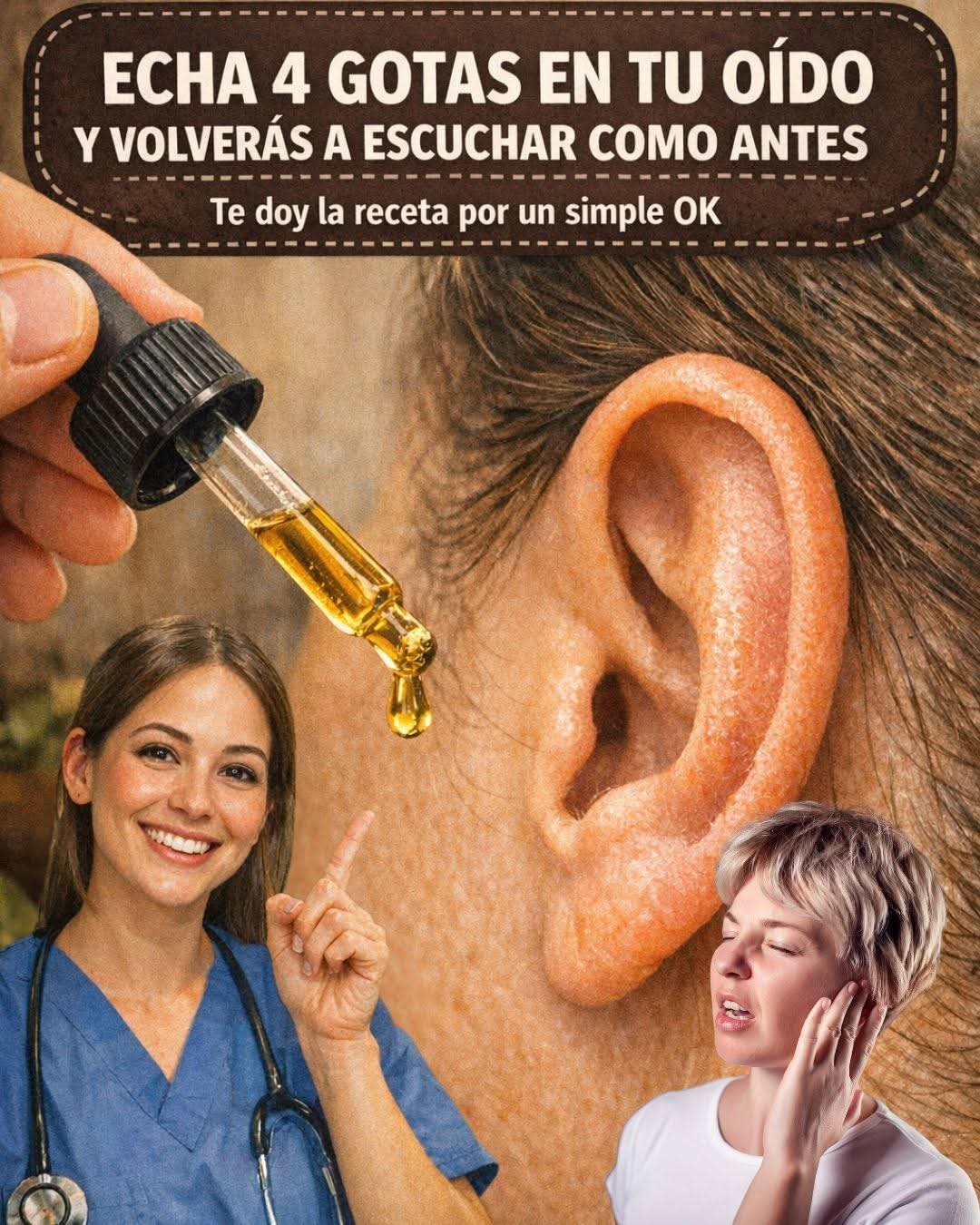 Echa 4 gotas en tu oído, y volverás a escuchar como ante..ver mas